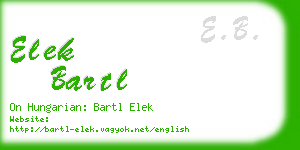 elek bartl business card